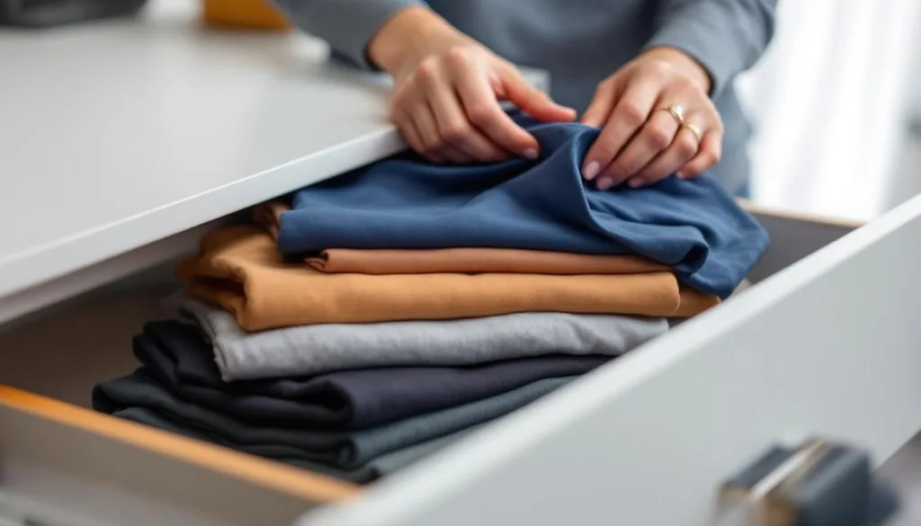 ein stylist zeigt einen einfachen trick zum t-shirt-falten, der deinen kleiderschrank sofort doppelt so ordentlich und aufgeräumt wirken lässt.