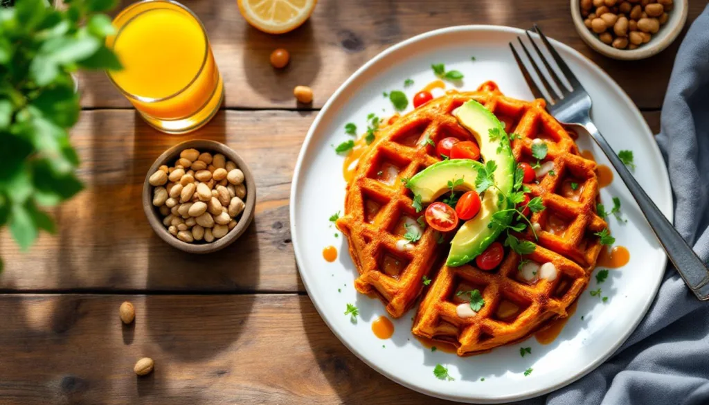 entdecke, warum süßkartoffelwaffeln mit avocado der perfekte brunch sind – lecker, gesund und einfach zuzubereiten.